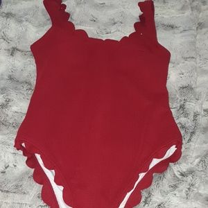 Cupshe red ribbed one piece